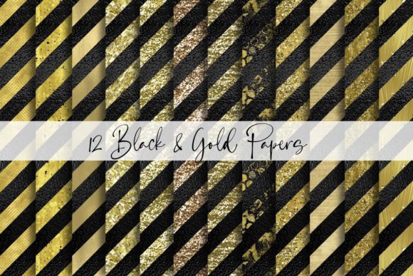 Black and Gold Stripes Papers and Patterns