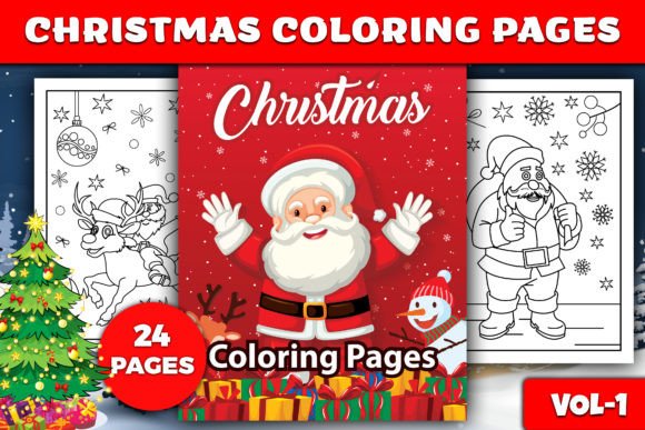 Christmas Coloring Pages with Book Cover