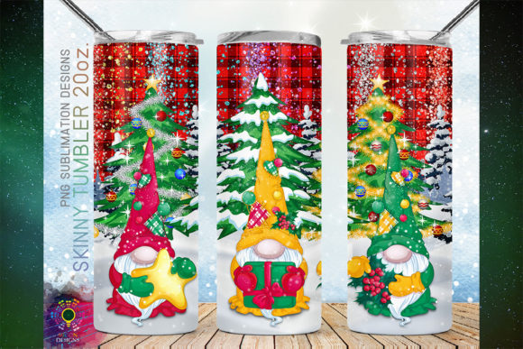 Christmas Gnomes 20oz Skinny Tumbler Crafts