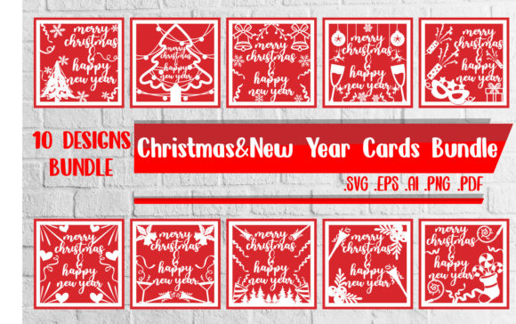 Christmas Happy New Year Card BUNDLE