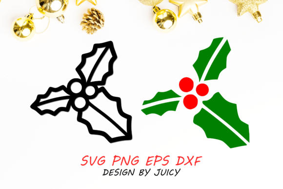 Christmas Holly Leaf and Berry Outline Crafts