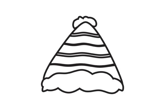 Christmas Icon and Santa Clause Hat Line Icons