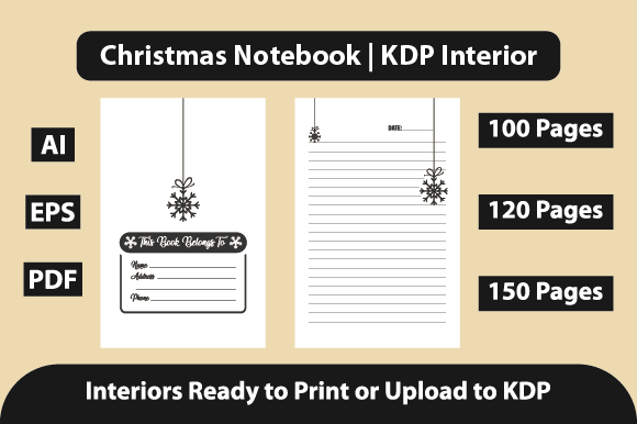 Christmas Notebook KDP Interior