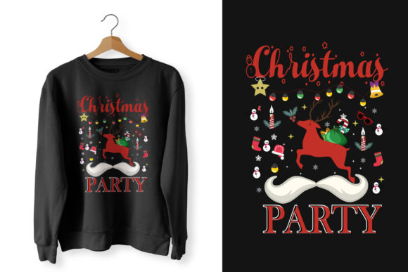 Christmas Party Deer Head T Shirt Print Templates