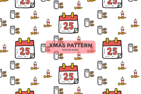 Christmas Pattern Calendar Vector Cute