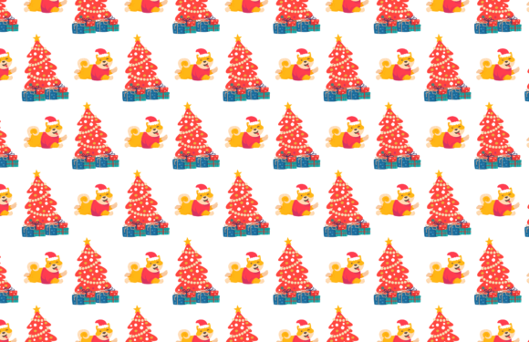 Christmas Pattern Cat Xmas Illustration and Patterns