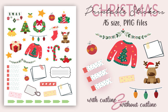 Christmas Planner Sticker Sheet & Print Templates