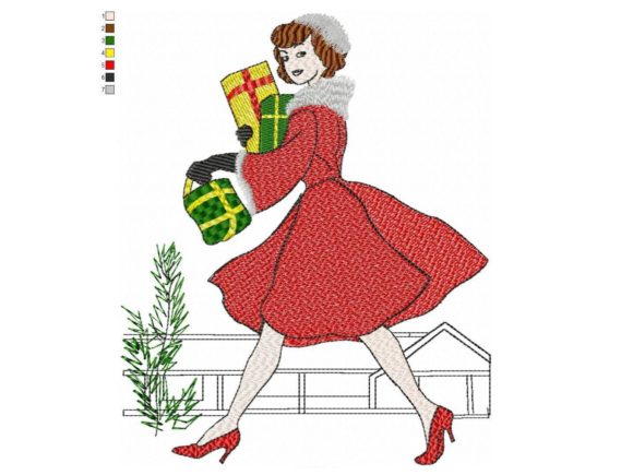 Christmas Shopping Lady