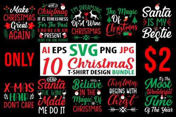 Christmas T-Shirt Design SVG Bundle 6