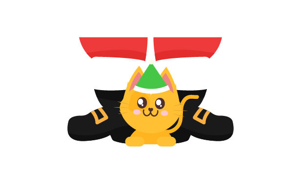Kawaii-style Christmas Cat