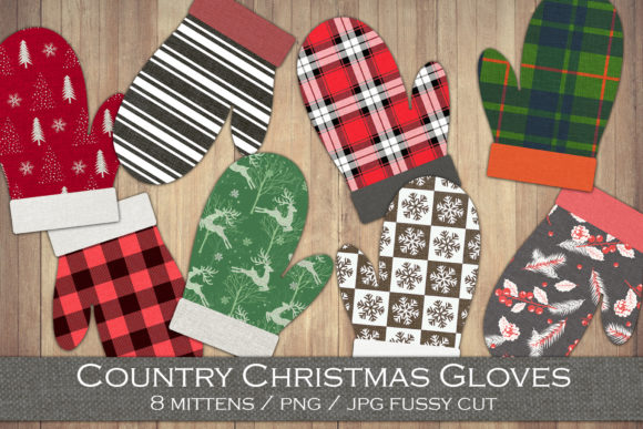 Lumberjack Country Christmas Mittens Backgrounds