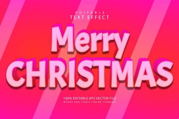 Merry Christmas Editable Text Effect 3D