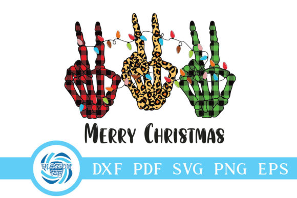 Merry Christmas Skeleton Hand Svg for Crafts