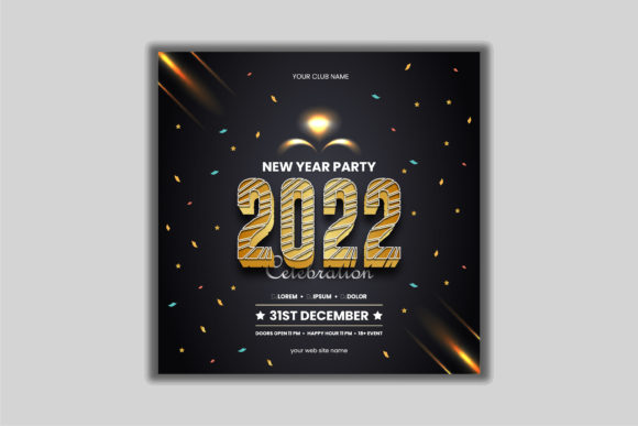 New Year Party Event Golden Stylish and Graphic Templates