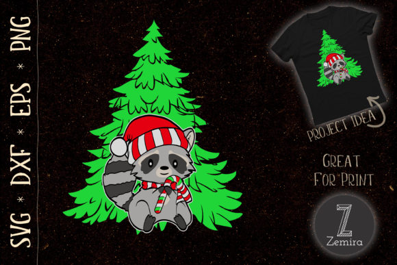 Raccoon Christmas Tree Lights Pajama