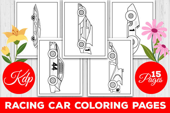 Racing Car Coloring Book Pages for Kids and Coloring Pages Amp