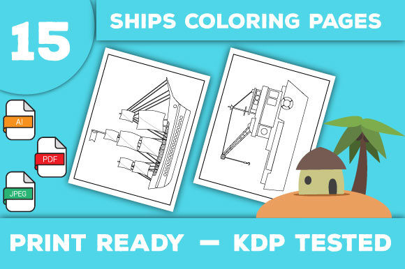 Ships Scissor Skills Coloring Book Page and Coloring Pages Amp