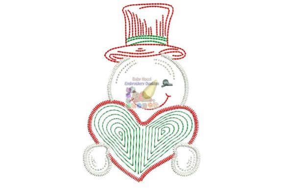 Snowman with Heart: Christmas Craft Asset