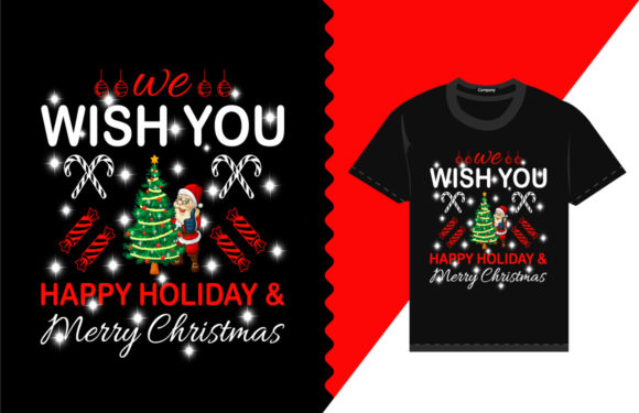 We Wish You Happy Holiday Christmas Print Templates