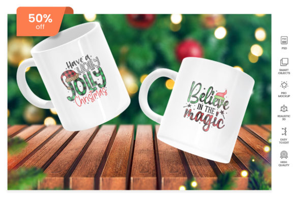White Christmas Coffee Cup Mockup PSD for Christmas Amp