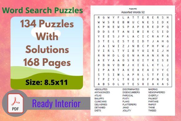 WordSearch Puzzle KDP Interior